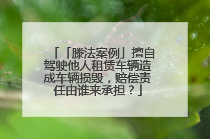 「滕法案例」擅自驾驶他人租赁车辆造成车辆损毁，赔偿责任由谁来承担？