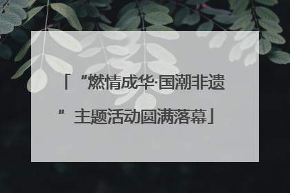 “燃情成华·国潮非遗”主题活动圆满落幕