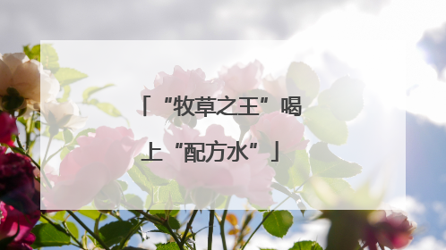 “牧草之王”喝上“配方水”