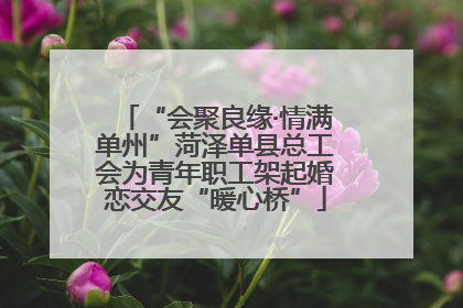 “会聚良缘·情满单州”菏泽单县总工会为青年职工架起婚恋交友“暖心桥”