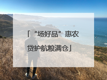 “场好品”惠农贷护航粮满仓