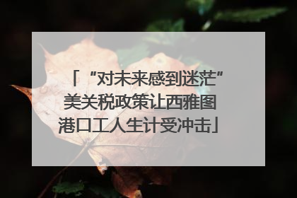 “对未来感到迷茫” 美关税政策让西雅图港口工人生计受冲击