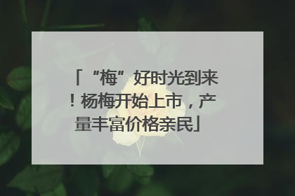 “梅”好时光到来！杨梅开始上市，产量丰富价格亲民