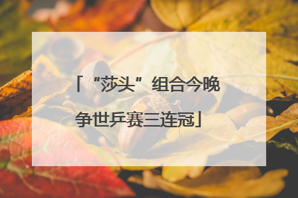 “莎头”组合今晚争世乒赛三连冠