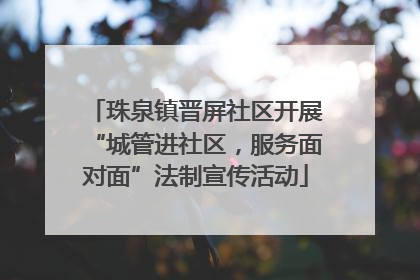 珠泉镇晋屏社区开展“城管进社区，服务面对面”法制宣传活动
