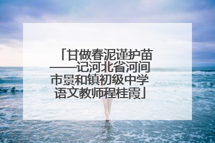 甘做春泥谨护苗——记河北省河间市景和镇初级中学语文教师程桂霞