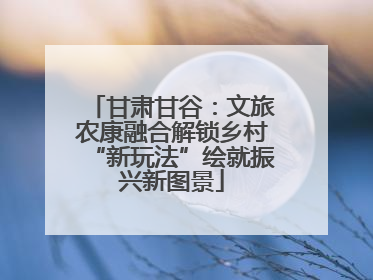 甘肃甘谷：文旅农康融合解锁乡村“新玩法”绘就振兴新图景