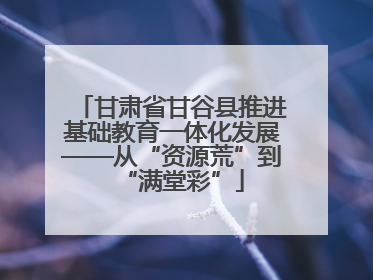 甘肃省甘谷县推进基础教育一体化发展——从“资源荒”到“满堂彩”