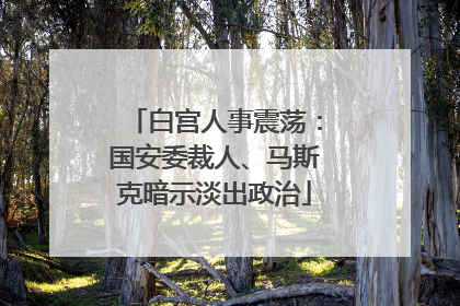 白宫人事震荡：国安委裁人、马斯克暗示淡出政治
