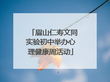 眉山仁寿文同实验初中举办心理健康周活动