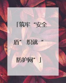 筑牢“安全盾” 织就“防护网”