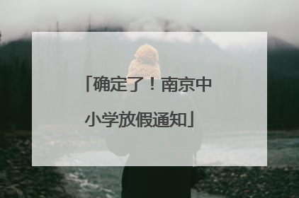 确定了！南京中小学放假通知