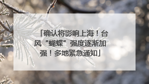 确认将影响上海！台风“蝴蝶”强度逐渐加强！多地紧急通知