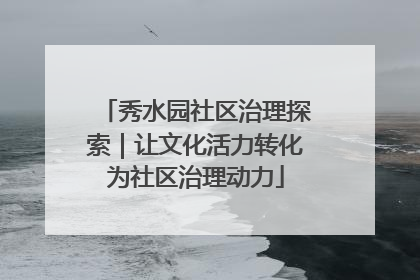 秀水园社区治理探索｜让文化活力转化为社区治理动力