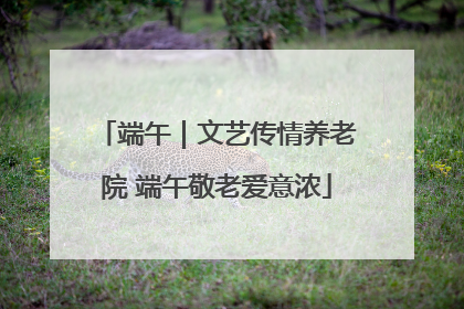端午｜文艺传情养老院 端午敬老爱意浓