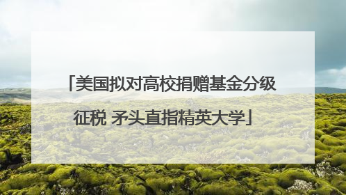 美国拟对高校捐赠基金分级征税 矛头直指精英大学
