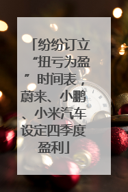 纷纷订立“扭亏为盈”时间表，蔚来、小鹏、小米汽车设定四季度盈利