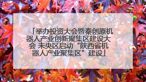 举办投资大会暨秦创原机器人产业创新聚集区建设大会 未央区启动“陕西省机器人产业聚集区”建设