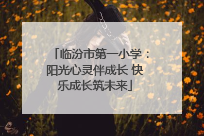临汾市第一小学：阳光心灵伴成长 快乐成长筑未来