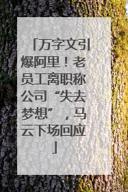 万字文引爆阿里！老员工离职称公司“失去梦想”，马云下场回应
