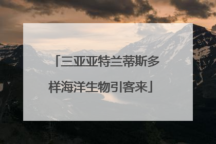 三亚亚特兰蒂斯多样海洋生物引客来