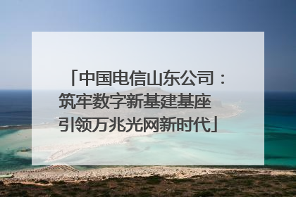 中国电信山东公司：筑牢数字新基建基座 引领万兆光网新时代