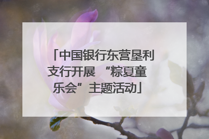 中国银行东营垦利支行开展 “粽夏童乐会”主题活动