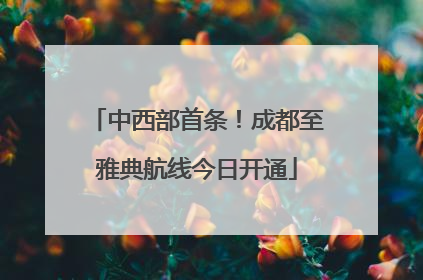 中西部首条！成都至雅典航线今日开通