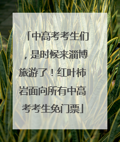 中高考考生们，是时候来淄博旅游了！红叶柿岩面向所有中高考考生免门票