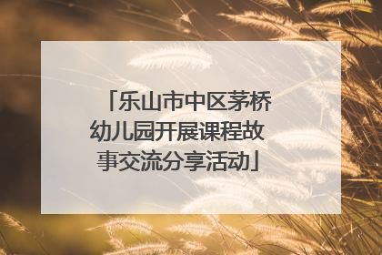 乐山市中区茅桥幼儿园开展课程故事交流分享活动