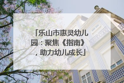 乐山市惠灵幼儿园：聚焦《指南》，助力幼儿成长