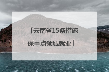 云南省15条措施保重点领域就业