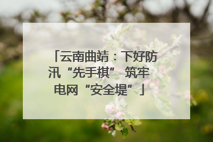 云南曲靖：下好防汛“先手棋” 筑牢电网“安全堤”