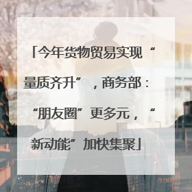 今年货物贸易实现“量质齐升”，商务部：“朋友圈”更多元，“新动能”加快集聚