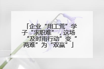 企业“用工荒”学子“求职难”，这场“及时雨行动”变“两难”为“双赢”