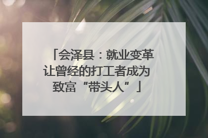 会泽县：就业变革让曾经的打工者成为致富“带头人”