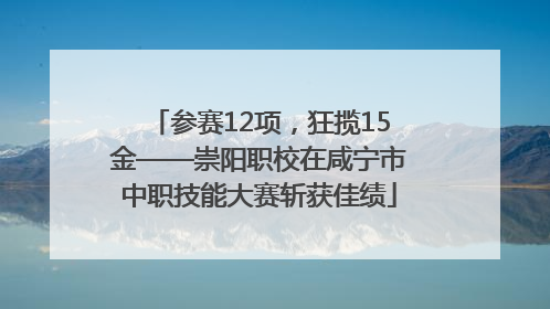 参赛12项，狂揽15金——崇阳职校在咸宁市中职技能大赛斩获佳绩