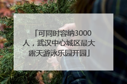 可同时容纳3000人，武汉中心城区最大露天游泳乐园开园