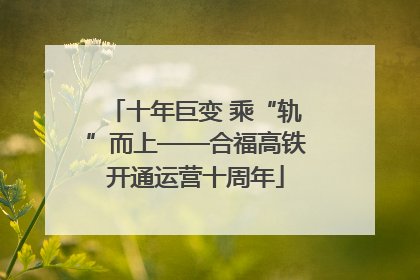 十年巨变 乘“轨”而上——合福高铁开通运营十周年