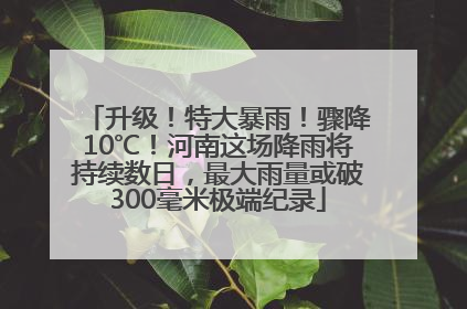 升级！特大暴雨！骤降10℃！河南这场降雨将持续数日，最大雨量或破300毫米极端纪录