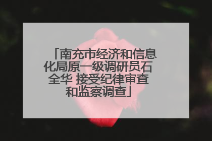 南充市经济和信息化局原一级调研员石全华 接受纪律审查和监察调查