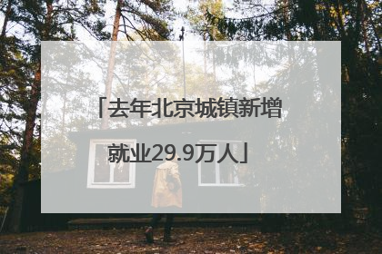 去年北京城镇新增就业29.9万人