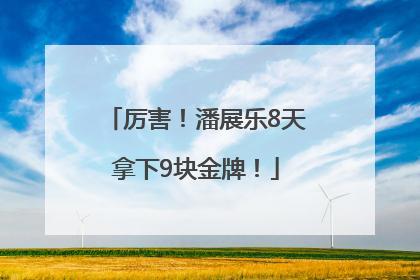 厉害！潘展乐8天拿下9块金牌！