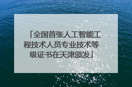 全国首张人工智能工程技术人员专业技术等级证书在天津颁发
