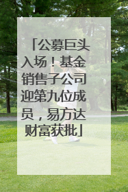 公募巨头入场！基金销售子公司迎第九位成员，易方达财富获批