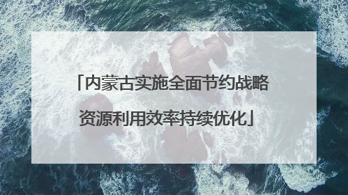 内蒙古实施全面节约战略 资源利用效率持续优化