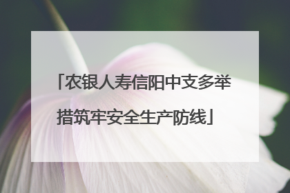 农银人寿信阳中支多举措筑牢安全生产防线
