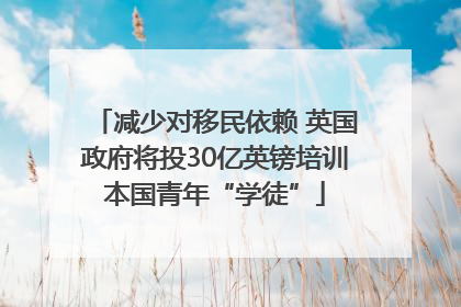 减少对移民依赖 英国政府将投30亿英镑培训本国青年“学徒”