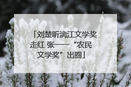 刘楚昕漓江文学奖走红 张一一“农民文学奖”出圈