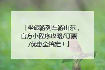 坐旅游列车游山东，官方小程序攻略/订票/优惠全搞定！